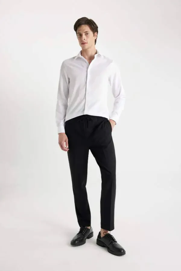 Поло из поплина с длинным рукавом и воротником-поло Modern Fit, белый - 2