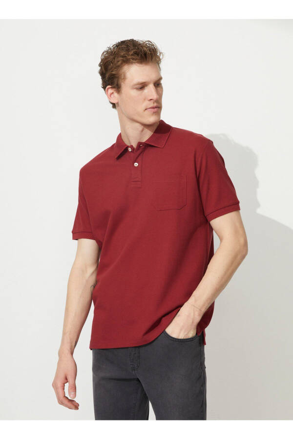 Polo Neck Burgundy Men's T-shirt 4a9000000002 - 5