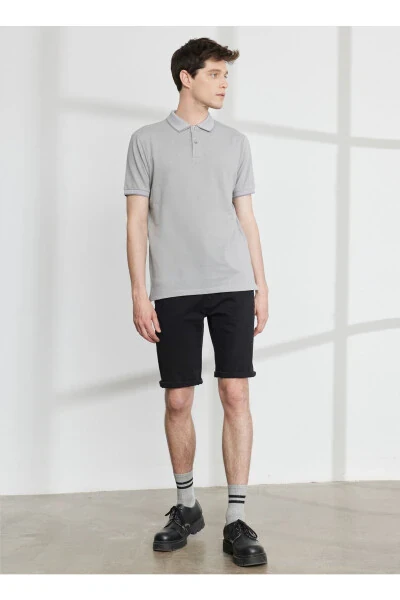 Polo Neck Grey - White Men's T-shirt 4a9000000003 - ALTINYILDIZ CLASSICS (1)