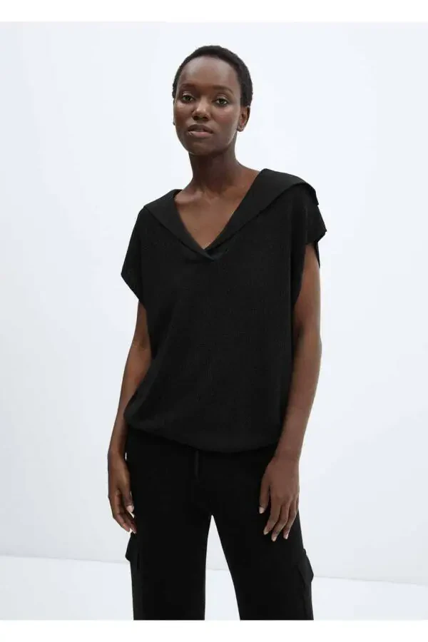 Polo Neck Knitted Vest - 1