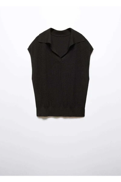 Polo Neck Knitted Vest - 3