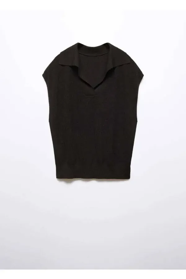 Polo Neck Knitted Vest - 3