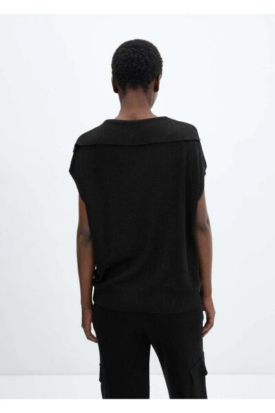 Polo Neck Knitted Vest - 4