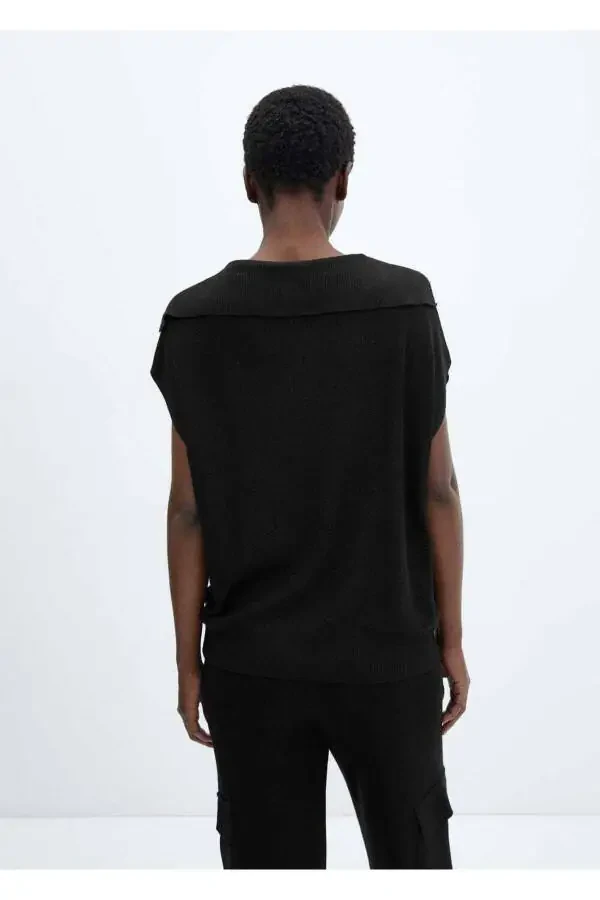 Polo Neck Knitted Vest - 4