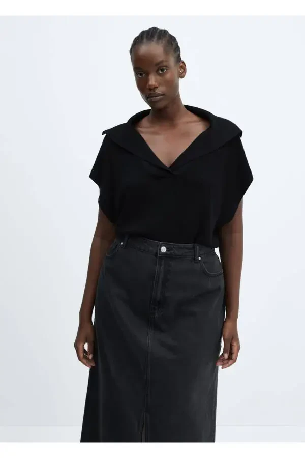 Polo Neck Knitted Vest - 6