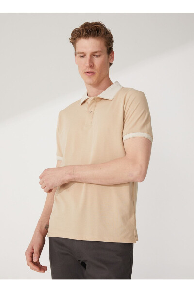 Polo Neck Open Beige Men's T-shirt 4a9000000003 - Modazone