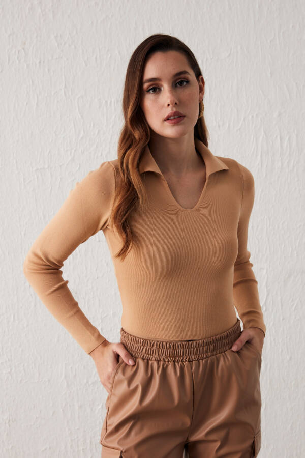 Polo Neck Sweater - Biscuit - 3