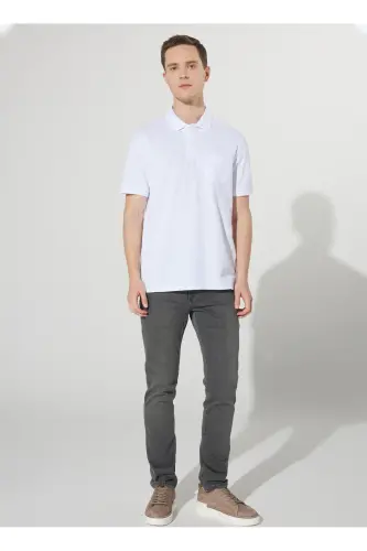 Polo Neck White Men's T-shirt 4a9000000002 - ALTINYILDIZ CLASSICS (1)