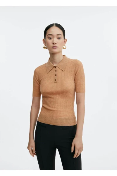 Polo neck wool sweater - MANGO