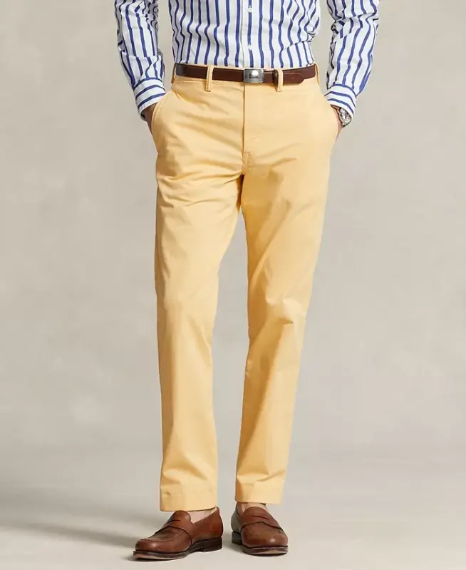 Men's Straight-Fit Stretch Chino Pants - Corn Yellow - POLO RALPH LAUREN