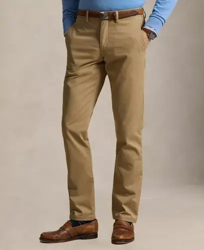 Men's Straight-Fit Stretch Chino Pants - Desert Khaki - 2