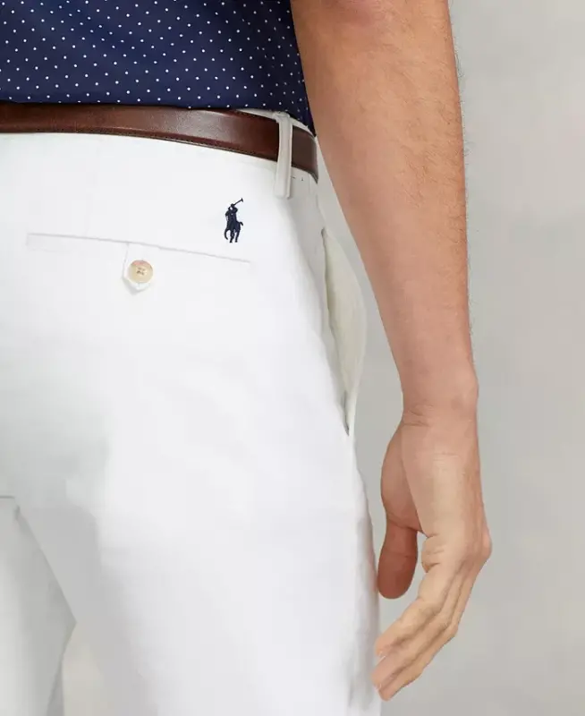 Men's Straight-Fit Stretch Chino Pants - Pure White - 3