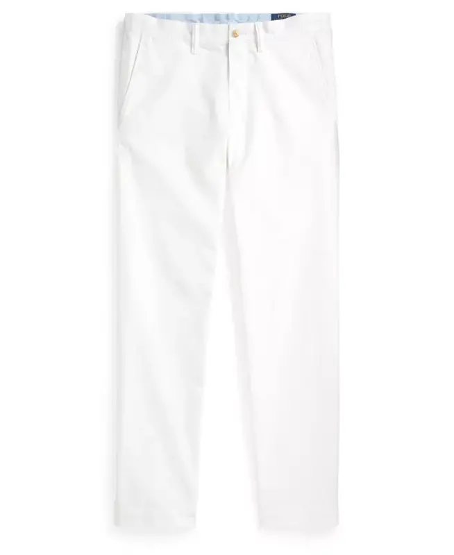 Men's Straight-Fit Stretch Chino Pants - Pure White - 5
