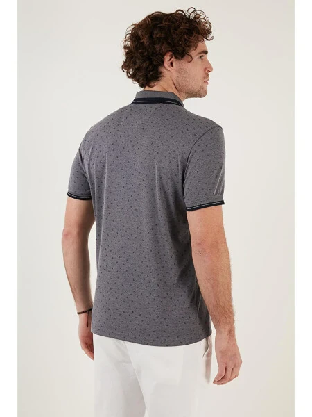 Поло-рубашка Slim Fit с хлопковым смесовым рисунком 646B3250 - 10