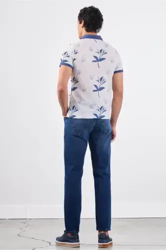 Поло с цветочным принтом для мужчин Indigo Slim Fit Casual - 6