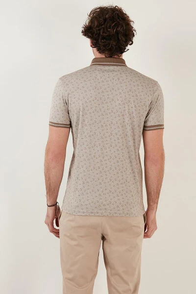 Поло с коротким рукавом из хлопковой смеси с рисунком, Slim Fit 646B3280 - 15