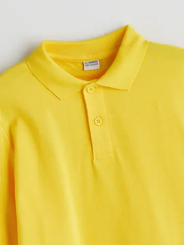 Поло Воротник Мальчик Футболка-Желтый - 2