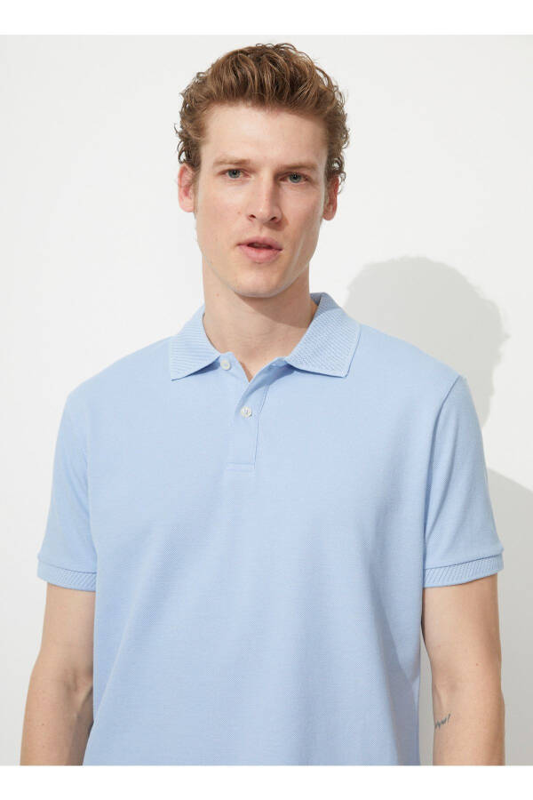 Polo Yaka Açık Mavi Erkek T-shirt 4a9000000001 - Açık Mavi - 6