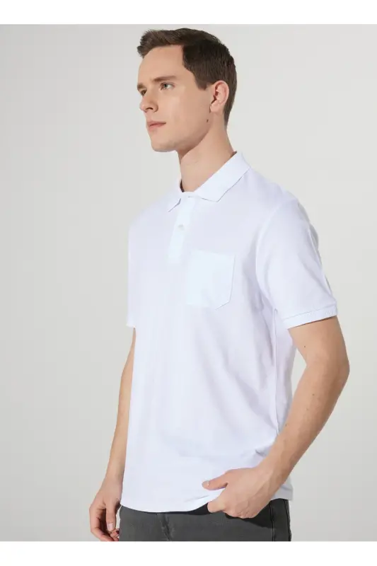 Polo Yaka Beyaz Erkek T-Shirt 4A9000000002 - Beyaz - 1