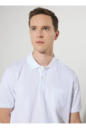 Polo Yaka Beyaz Erkek T-Shirt 4A9000000002 - Beyaz - 5