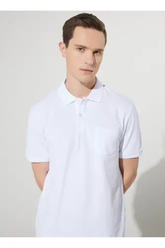 Polo Yaka Beyaz Erkek T-Shirt 4A9000000002 - Beyaz - 6