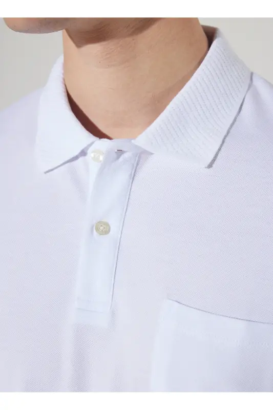 Polo Yaka Beyaz Erkek T-Shirt 4A9000000002 - Beyaz - 7