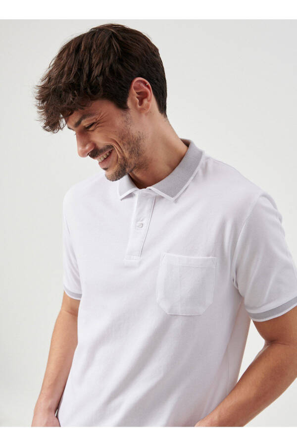 Polo Yaka Beyaz Erkek T-shirt 4a9000000004 - 3