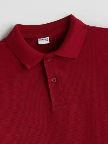 Polo Yaka Erkak Bolalar Ko'ylagi - Bordo - 2