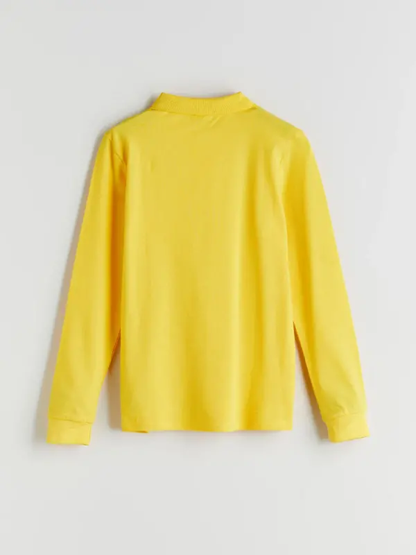 Polo Yaka Erkak Bolalar Ko'ylagi-Sariq - 3