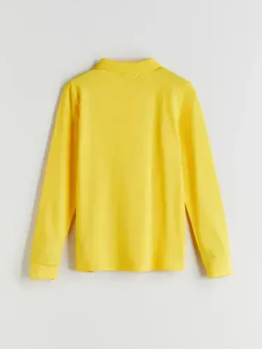 Sarı Polo Yaka Erkek Çocuk Tişört-Sarı - 3