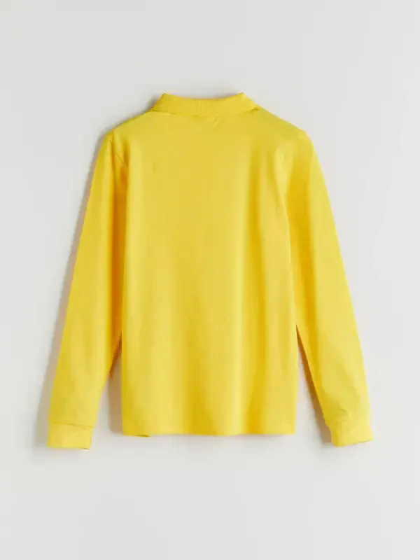 Sarı Polo Yaka Erkek Çocuk Tişört-Sarı - 3