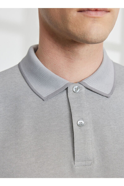 Polo Yaka Gri - Beyaz Erkek T-shirt 4a9000000003 - Gri - Beyaz - 4