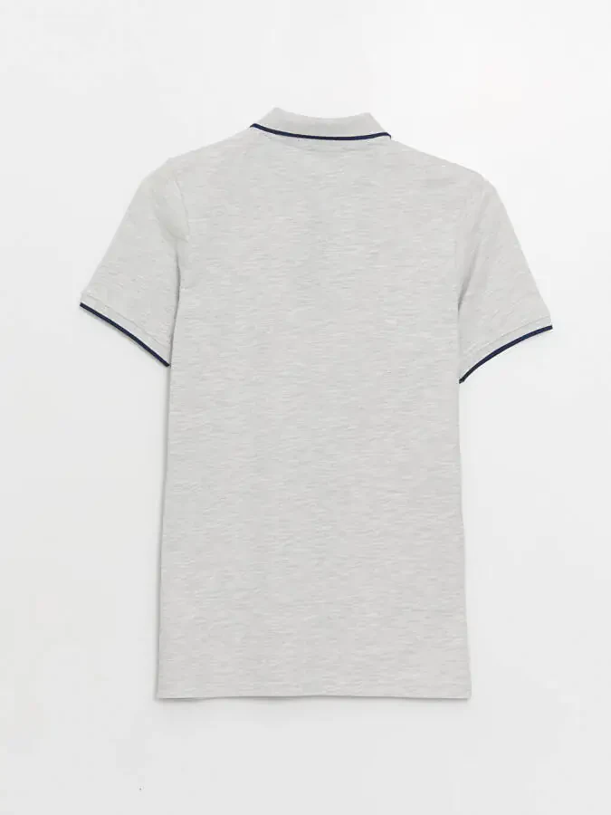 Ekru Polo Yaka Kısa Kollu Pike Erkek Tişört-Ekru - 14