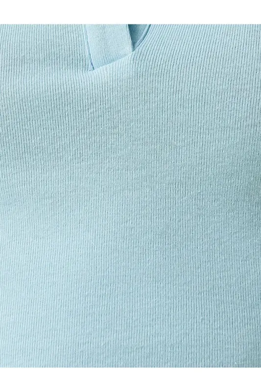 Polo Yaka Kolsuz Pamuklu Crop Atlet - 6