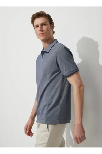 Lacivert - Beyaz Erkek Polo T-Shirt 4A9000000004 - Lacivert - Beyaz - 3