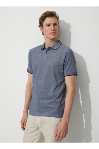 Polo Yaka Lacivert - Beyaz Erkek T-shirt 4a9000000003 - Lacivert - Beyaz - 5