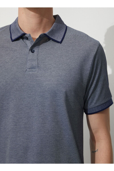 Polo Yaka Lacivert - Beyaz Erkek T-shirt 4a9000000003 - Lacivert - Beyaz - 6