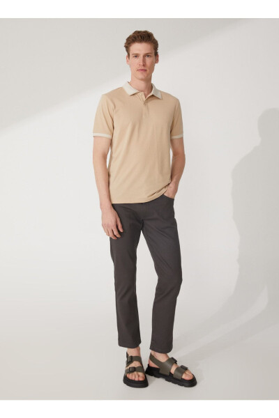 Polo Yaka Ochiq Bej Erkak T-shirt 4a9000000003 - Modazone (1)