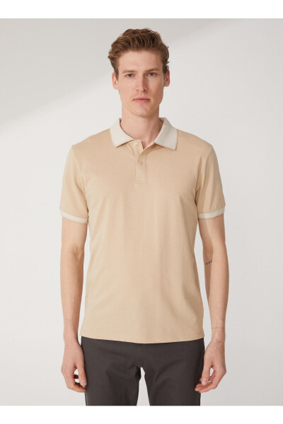 Polo Yaka Ochiq Bej Erkak T-shirt 4a9000000003 - 4