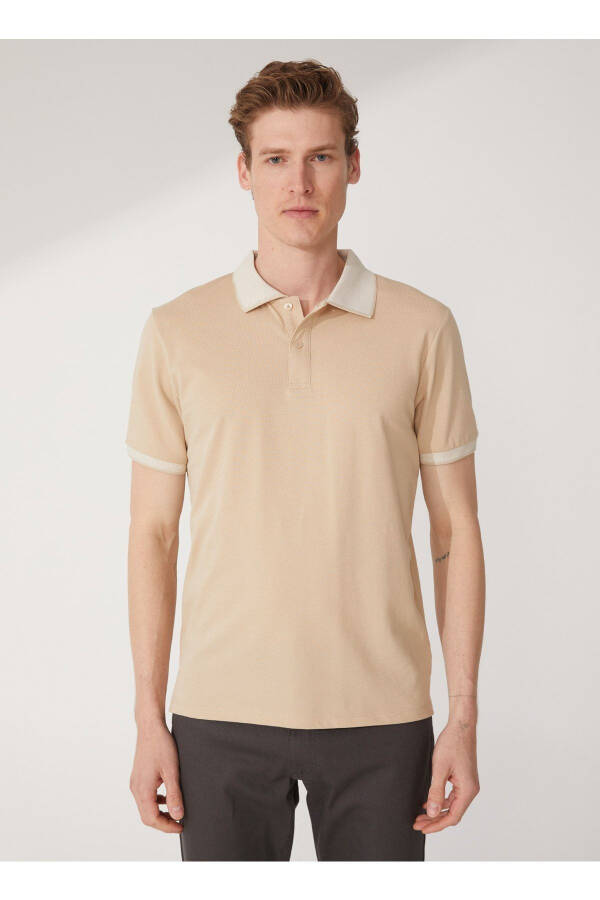 Polo Yaka Ochiq Bej Erkak T-shirt 4a9000000003 - 4