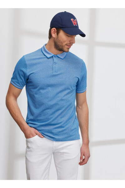 Polo Yaka Saks Melanj Erkak T-shirt 4a9000000003 - ALTINYILDIZ CLASSICS