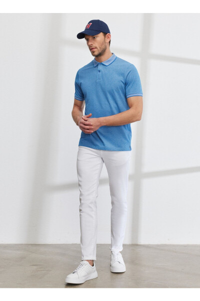 Polo Yaka Saks Melanj Erkek T-shirt 4a9000000003 - Saks Melanj - ALTINYILDIZ CLASSICS (1)