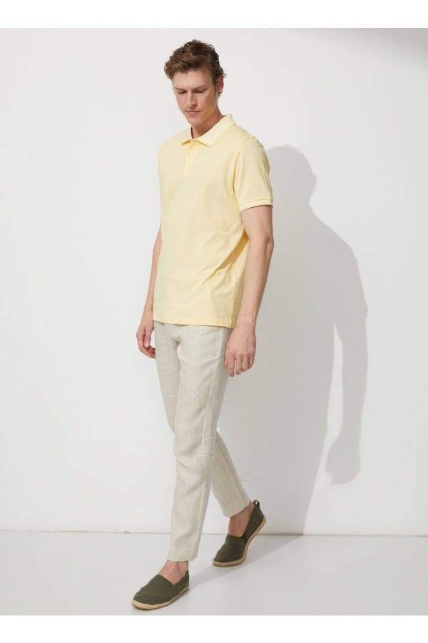 Polo Yaka Sarı - Beyaz Erkek T-shirt 4a9000000003 - 2