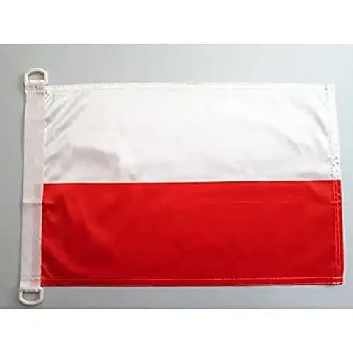 Poland NAUTICAL Flag 18'' x 12'' - Polish flags 30 x 45 cm. - Banner 12x18 in for boat - AZ FLAG - AZ FLAG