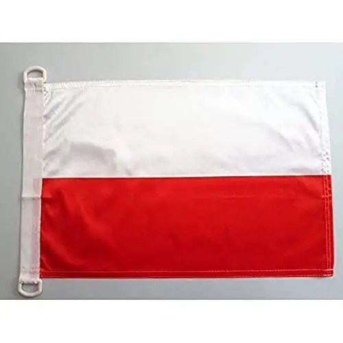 Poland NAUTICAL Flag 18'' x 12'' - Polish flags 30 x 45 cm. - Banner 12x18 in for boat - AZ FLAG 