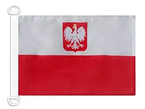 Poland Civil Ensign NAUTICAL Flag 18'' x 12'' - Polish merchant flags 30 x 45 cm. - Banner 12x18 in for boat - AZ FLAG 