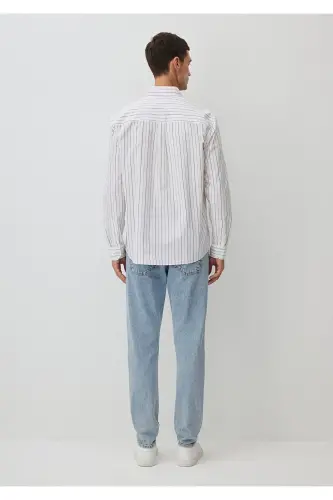 Полосатая белая рубашка Regular Fit / Normal Kesim 02 - 4