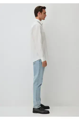 Полосатая Белая Рубашка Regular Fit / Normal Kesim 02 - 3