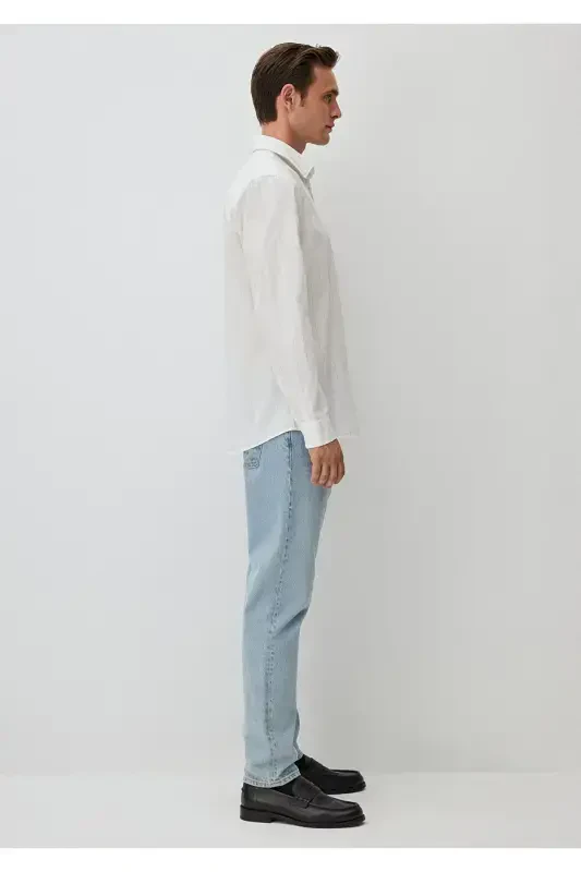 Полосатая Белая Рубашка Regular Fit / Normal Kesim 02 - 3