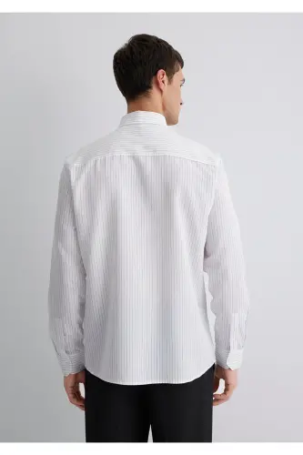 Полосатая Белая Рубашка Regular Fit / Обычный Крой 02 - 5